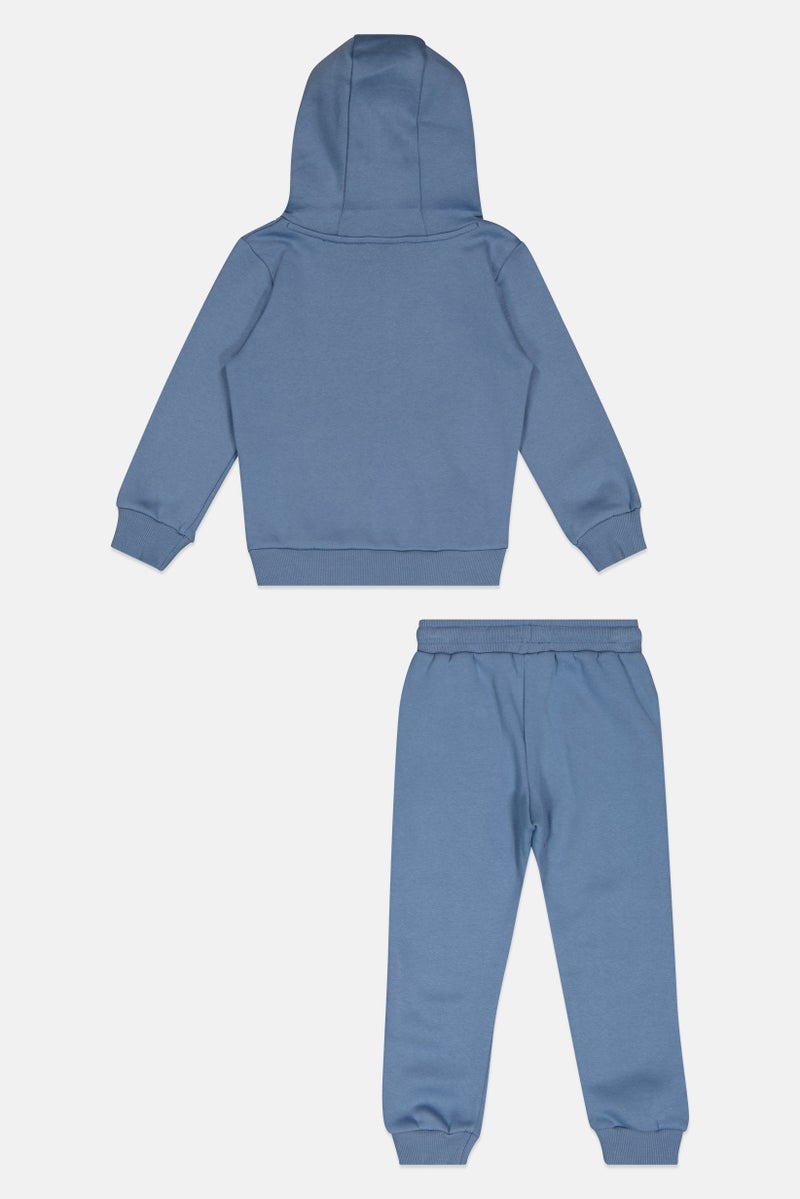 Nicce Toddlers Boy 2 Pcs Brand Logo Hoodie And Sweatpants Set, Slate Blue - Image 3